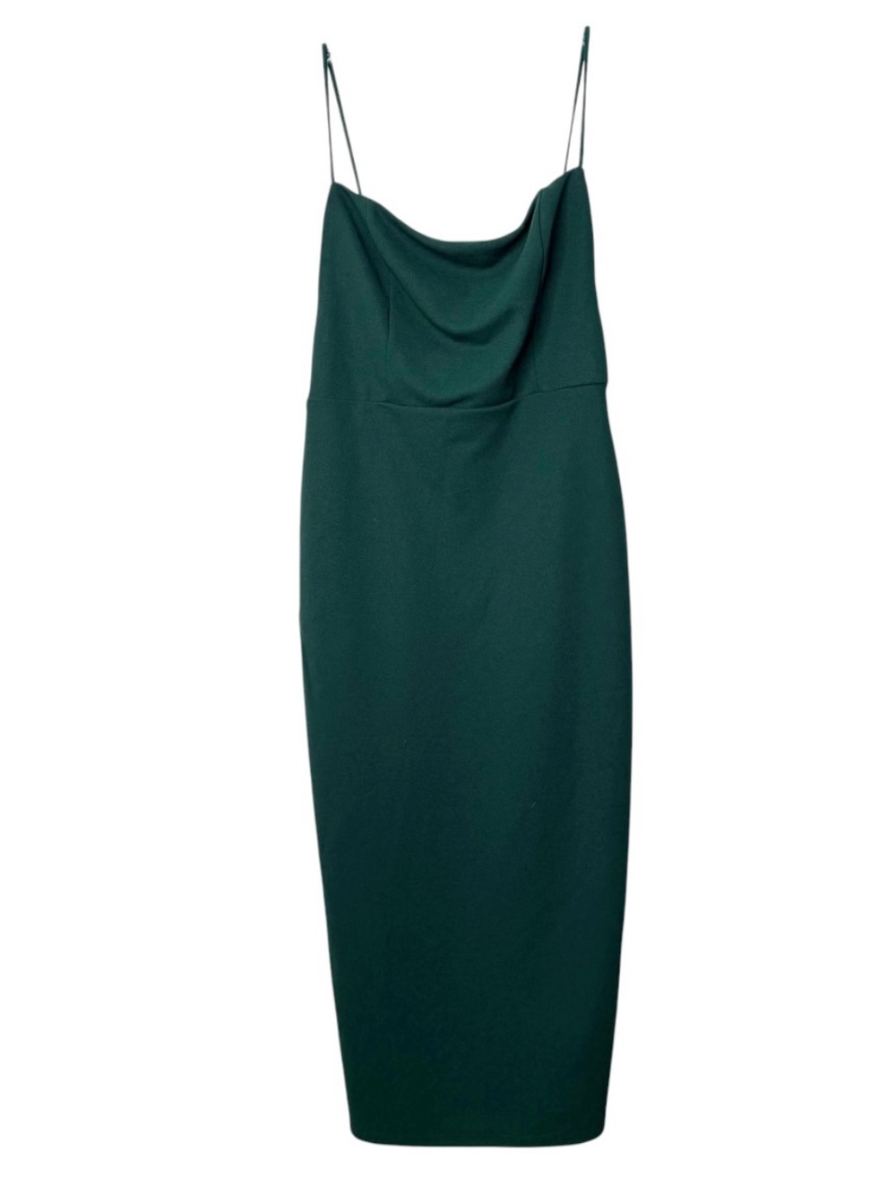 NWT HELLO MOLLY | Can’t Afford Me Square Neck Midi Dress in Dark Green Sz. 10 - Picture 5 of 7